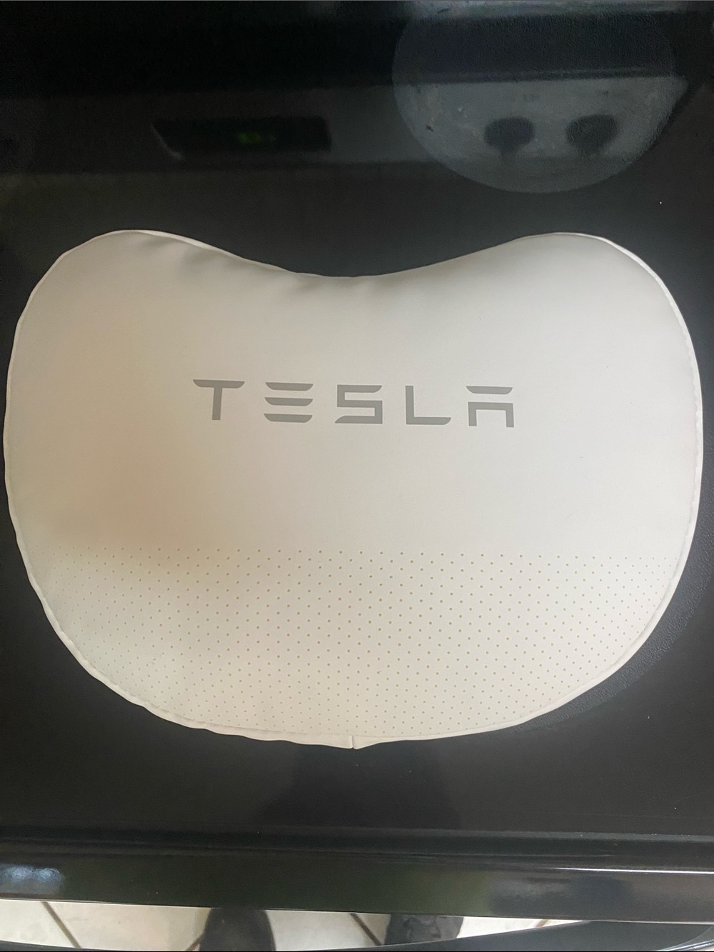 Tesla White Logo Headrest Cushion